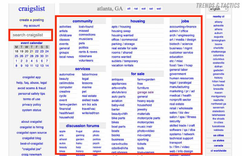 craigslist-categories-and-search