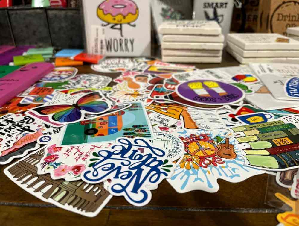 stickers-on-table